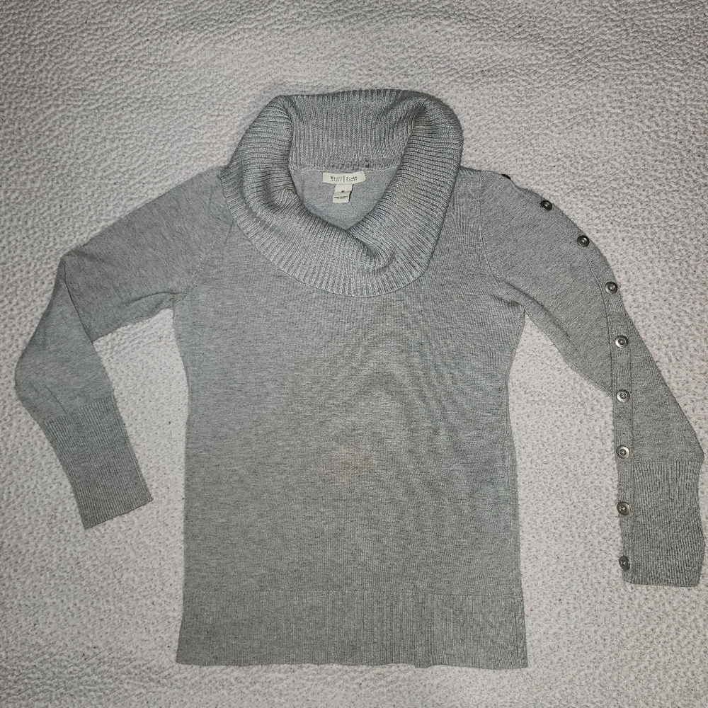 White House Black Market Classy Grey Cowl TurtleNeck Sweater - Picture 12 of 14